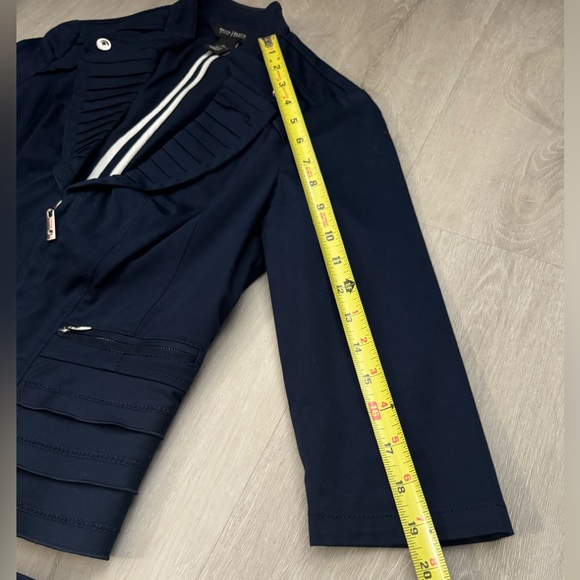 White House Black Market (WHBM) Dark Navy Blue Skirt Suit Silver Tone Hardware - Picture 6 of 11